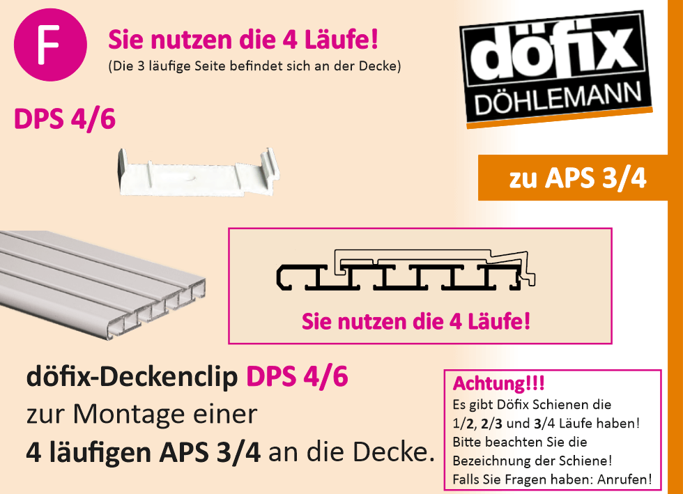 Doefix Gardinenschien an Decke befestigen